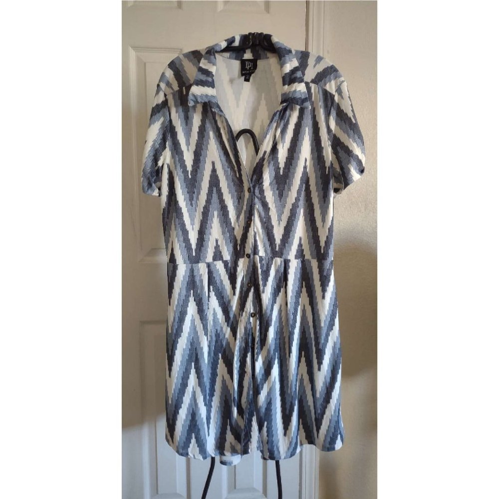 Derek Heart Striped-Blue Dress